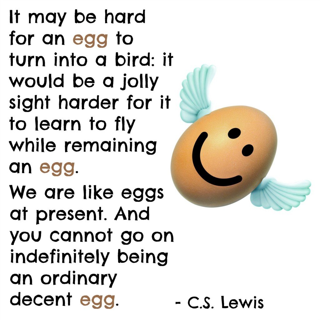 CS Lewis Quote - Eggs Fly